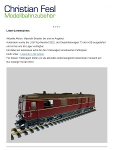 Newsletter Christian Fesl - Modellbahnzubehr - 09 - 2022 