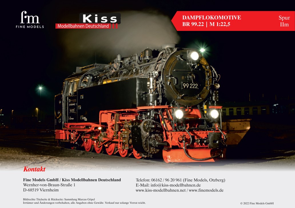 Download Prospekt Harzer Schmalsurbahnen 99.22 - Fine Models - Kiss Deutschland