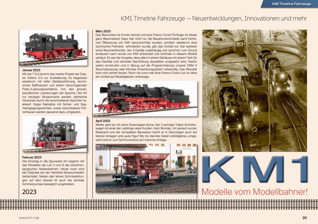 KM1 hat nun eine Zeitgeschichte als pdf zusammengestellt. Das pdf können sie hier auf unseren Spur G News Seiten downloaden. Einfach auf die Bilder klicken.