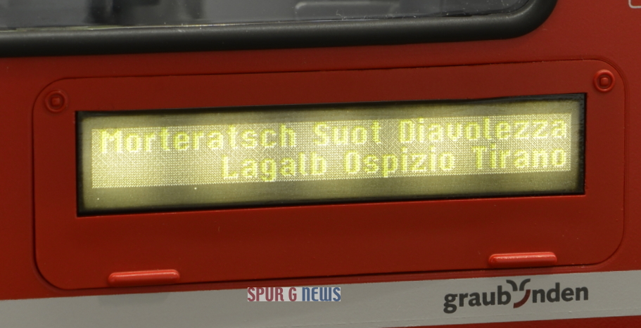 Allegra 20220 - seitliches Laufschild fr die entsprechenden Bahnhfen und Haltestellen