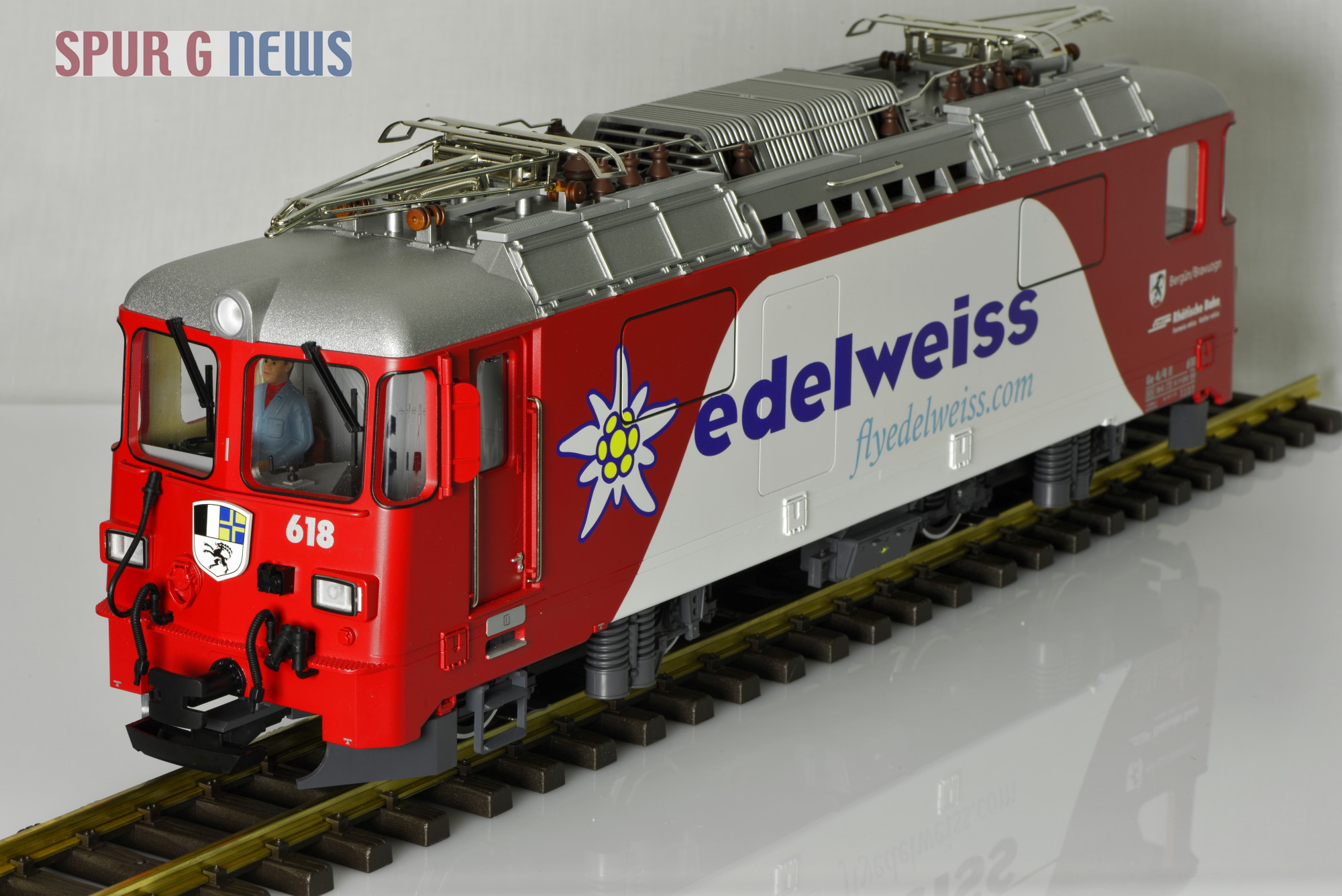 edelweiss lokomotive Ge 4/4 II der RhB Nr. 618 Bergün - Werbelok flyedelweiss.com