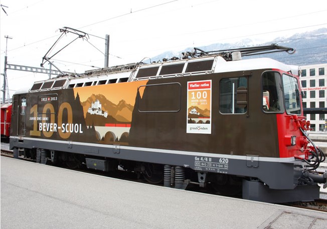 Ge 4/4 II der RhB Nr. 620 - Sonderlackierung 100 Jahre Bever-Scuol - 