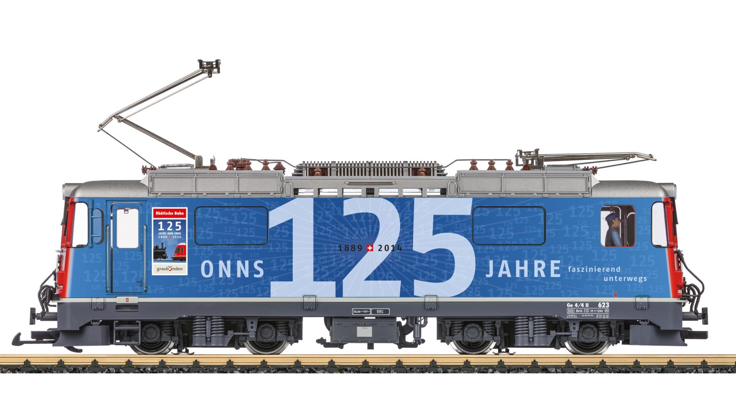 LGB Modell Art. Nr. 28439 mit Sonderdruck 125 Jahre RhB - Herbstneuheit 2014 - Lieferung 2015. Ge 4/4 II Nr. 623 