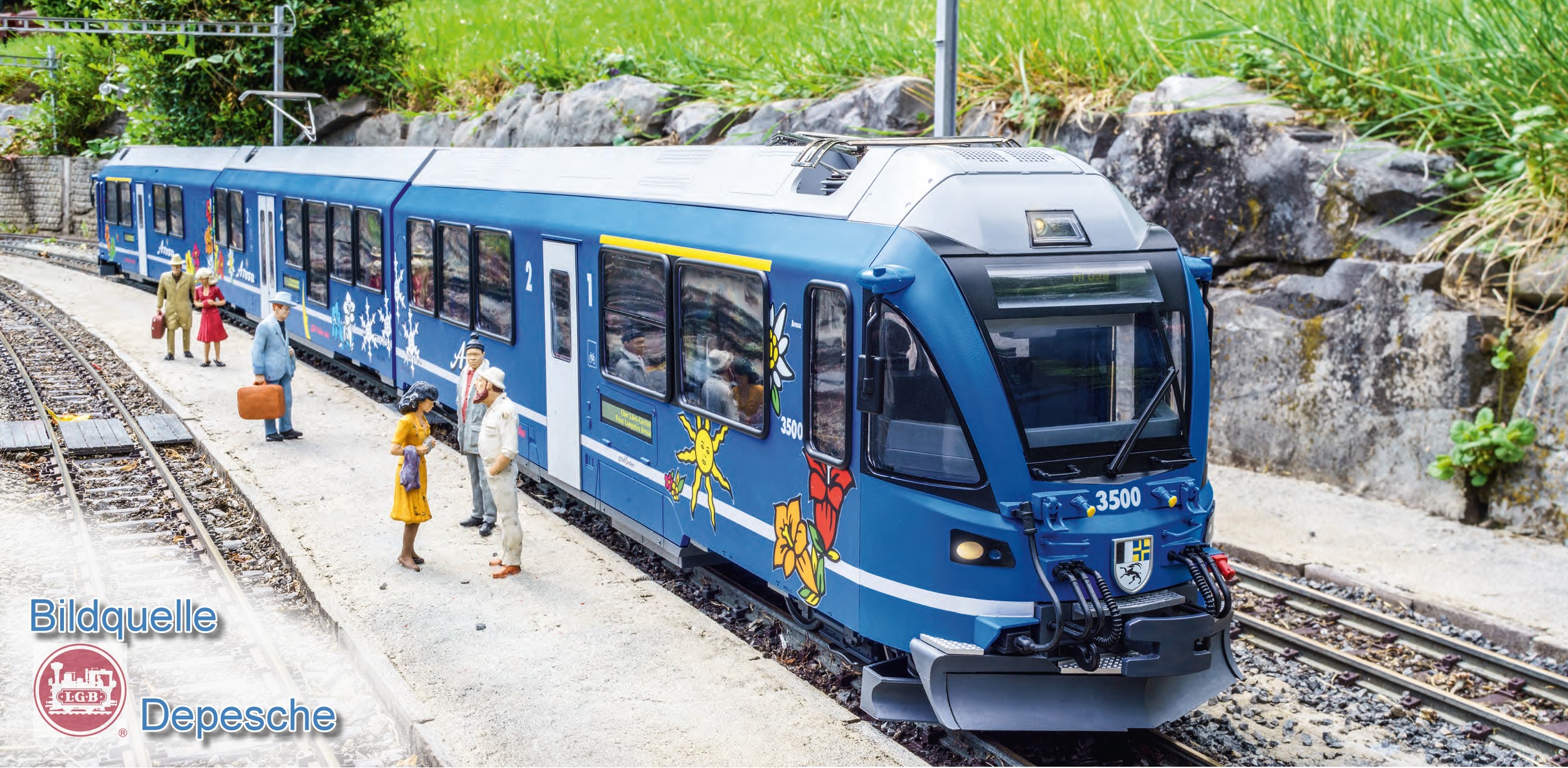 LGB Art. Nr. 21225 - Macht Sommer wie Winter eine gute Figur auf der Gartenbahn - Allegra in den Farben des AROSA Express