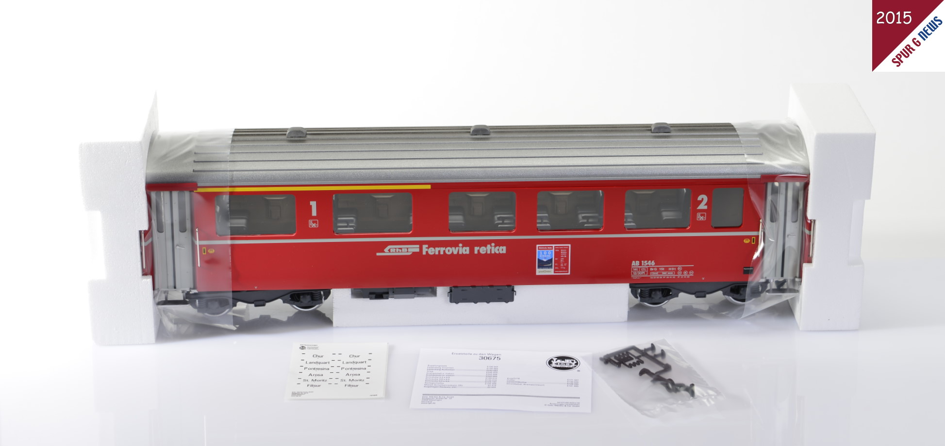 LGB Artikel Nr. 30675 - Ergnzungs Wagen Set fr RhB Allegra von LGB Art. Nr. 20225. Mit Sonderdruck Emblem 100 Jahre Bernina-Express 1910-2010. 