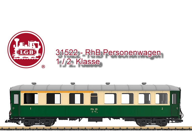 31522 - RhB Personenwagen creme/grn 