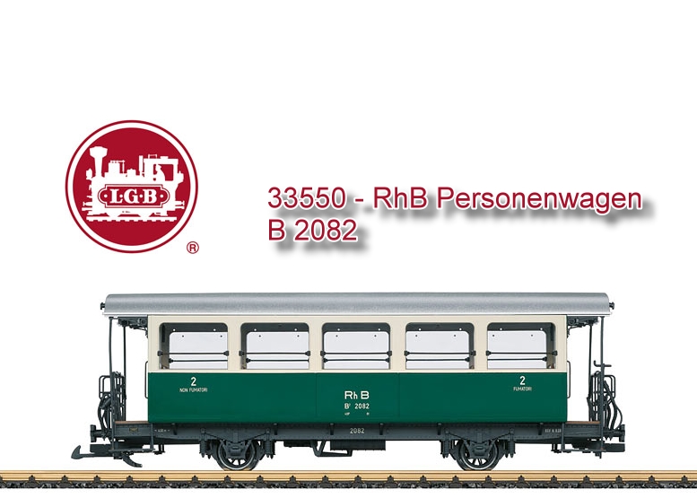 LGB art. nr. 33550 - RhB Personenwagen B  2082, Schweiz, Epoche III