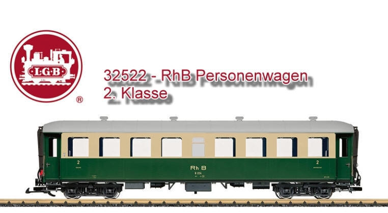 LGB Art. nr. 32522 - Personenwagen der RhB 2. Klasse 