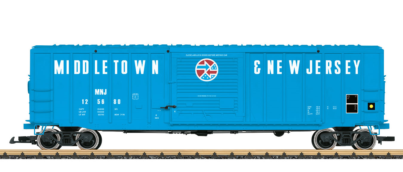 L42934 - MNJ Box Car - USA, Modell eines gedeckten Gterwagens der MNJ (Middleton & New Jersey Railroad). Originalgetreue Farbgebung und Beschriftung der Epoche V.