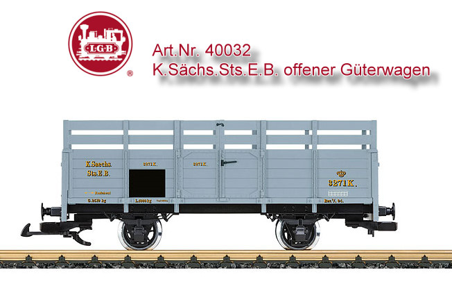 LGB Art. Nr. 40032 - K.Schs.Sts.E.B. - offener Gterwagen