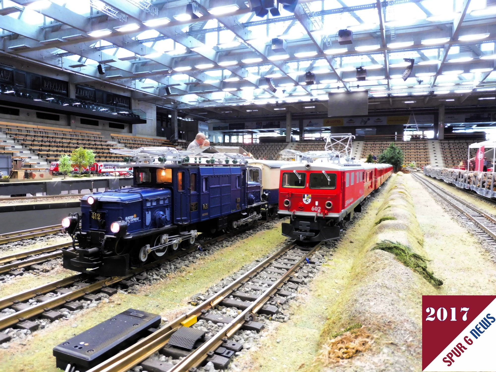 Lokomotiven und Zge begeistern ab 15.09.2017 drei Tage lang die Modellbahnenthusiasten aus aller Welt in Gppingen. Hier die Anlage des Eisenbahnclubs der Wuppertaler Stadtwerke. 