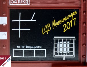 Zettelkasten am LGB Museumswagen 2017. Vorstellung im Mrklinmuseum im Dezember 2017. 
