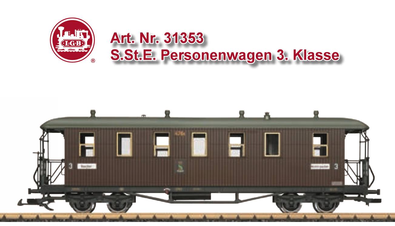 Neuheit 2018 - Liefertermin 2019 - S.St.E. Personenwagen 3. Klasse - Art. Nr. 31353