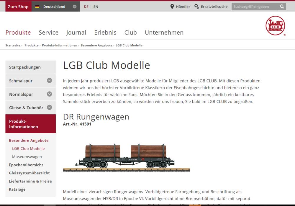 Vor allem ist eine Clubmitgliedschaft im LGB Club bei Mrklin erforderlich um an diesen Wagen zu kommen.