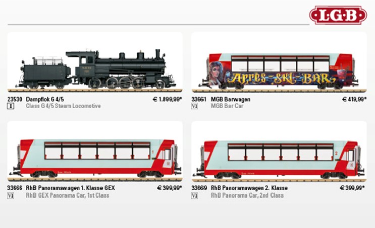 Neu im Dezember im Handel. 4 Modelle von LGB fr die Gartenbahn - Bahngesellschaft RhB. 