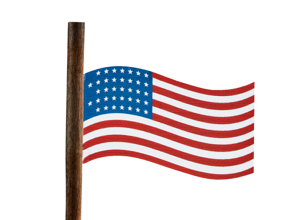 Der Fahnenmast hat es uns angetan. Die Flagge ist nicht nur mastblich, sie ist auch richtig mit 37 Sternen auf der Flagge. Diese Flagge hatte Bestand im Jubilumsjahr, da am 01. Mrz 1867 Nebraska als 37. Bundesstaat den USA beigetreten ist. 
