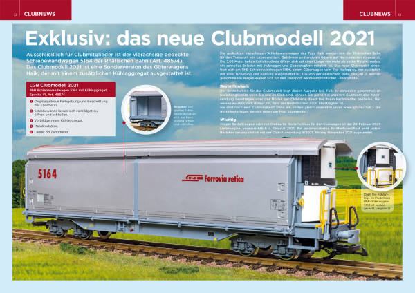 Werbung in der LGB Depesche 04/2020 - Das neue Clubmodell 2021, Exklusiv fr LGB Clubmitglieder und solche die es noch werden wollen! 