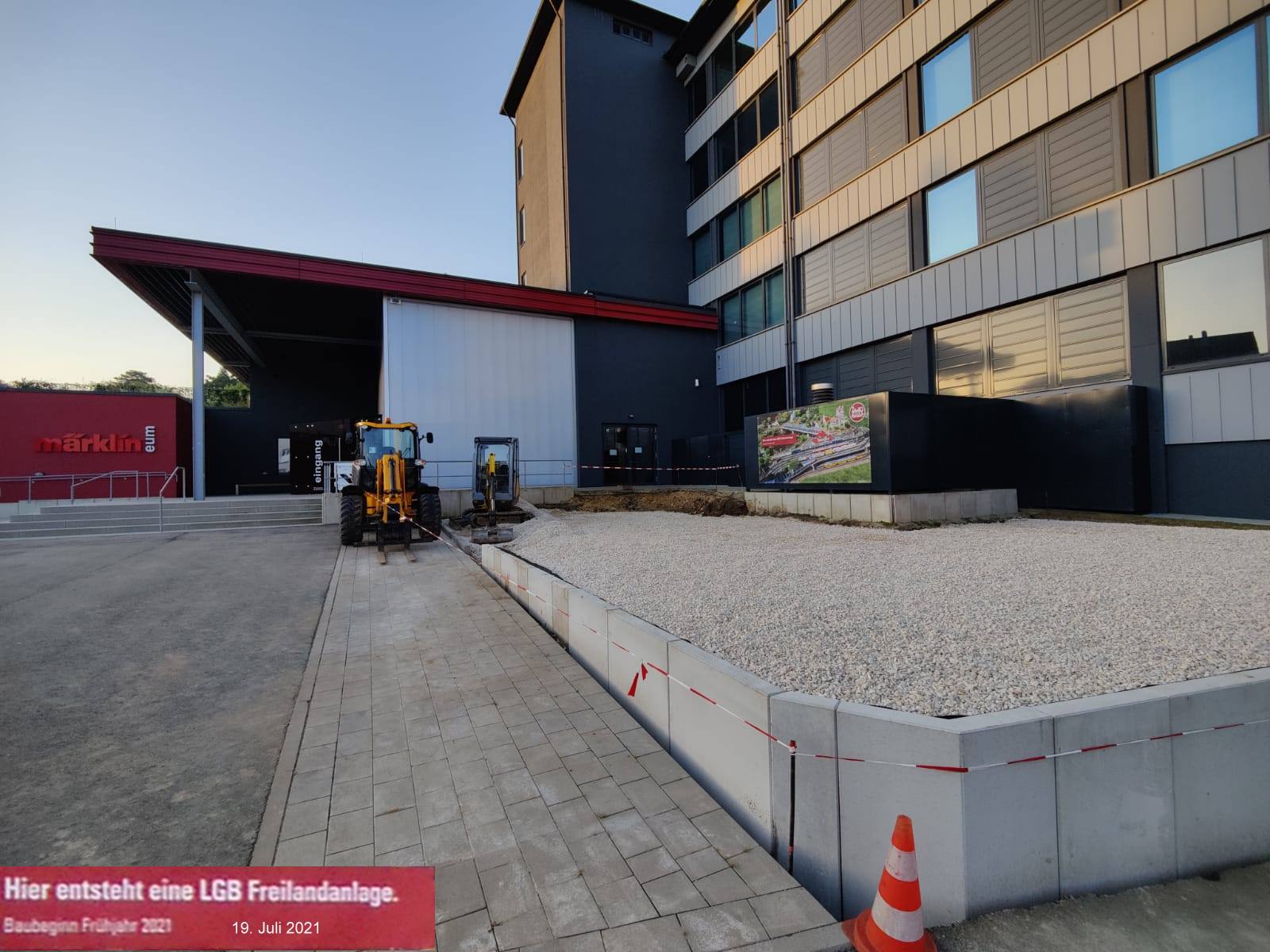 Bautenstand der LGB Anlage am Mrklineum in Gppingen vom 19.07.2021