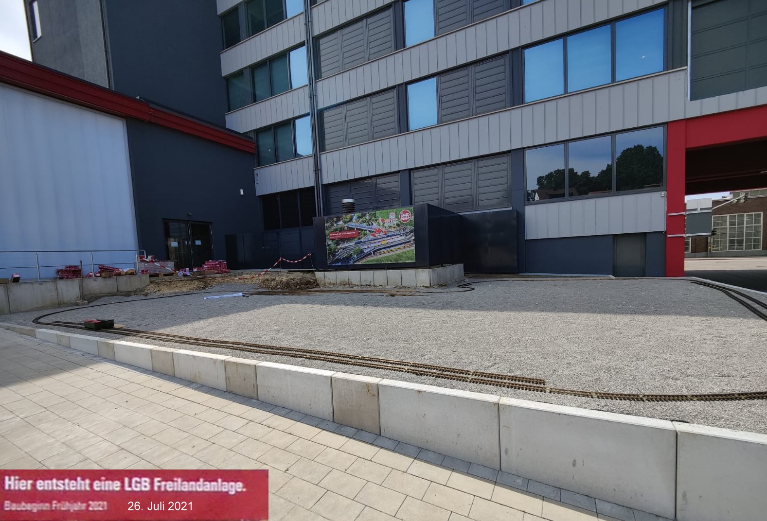 Bautenstand der LGB Anlage am Mrklineum in Gppingen vom 19.07.2021