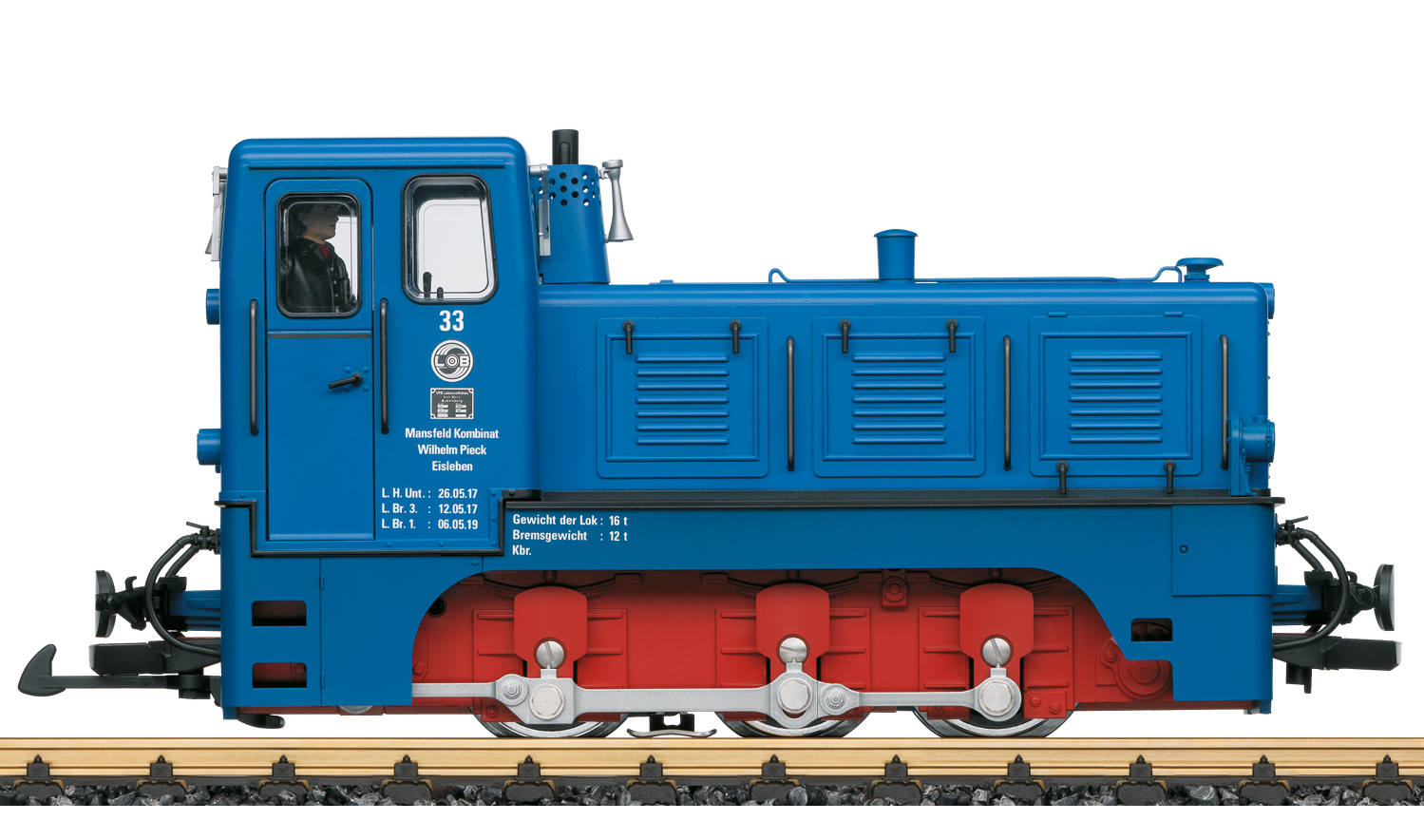 20323 MBB Diesellok V 10C , Mansfelder Bergwerksbahn, Schnes Modell mit digitaler Vollausstattung Fahrgerusch auch im Analogbetrieb funktionsfhig Von der kleinen Diesellok der Baureihe V 10C wurden vom damaligen Lokmotivbau Babelsberg rund 500 Stck gebaut, von denen noch ungefhr 100 Stck bei vielen Museumsbahnen im Einsatz sind. So auch bei der Mansfelder Bergwerksbahn, bei der die Lok Nr. 33