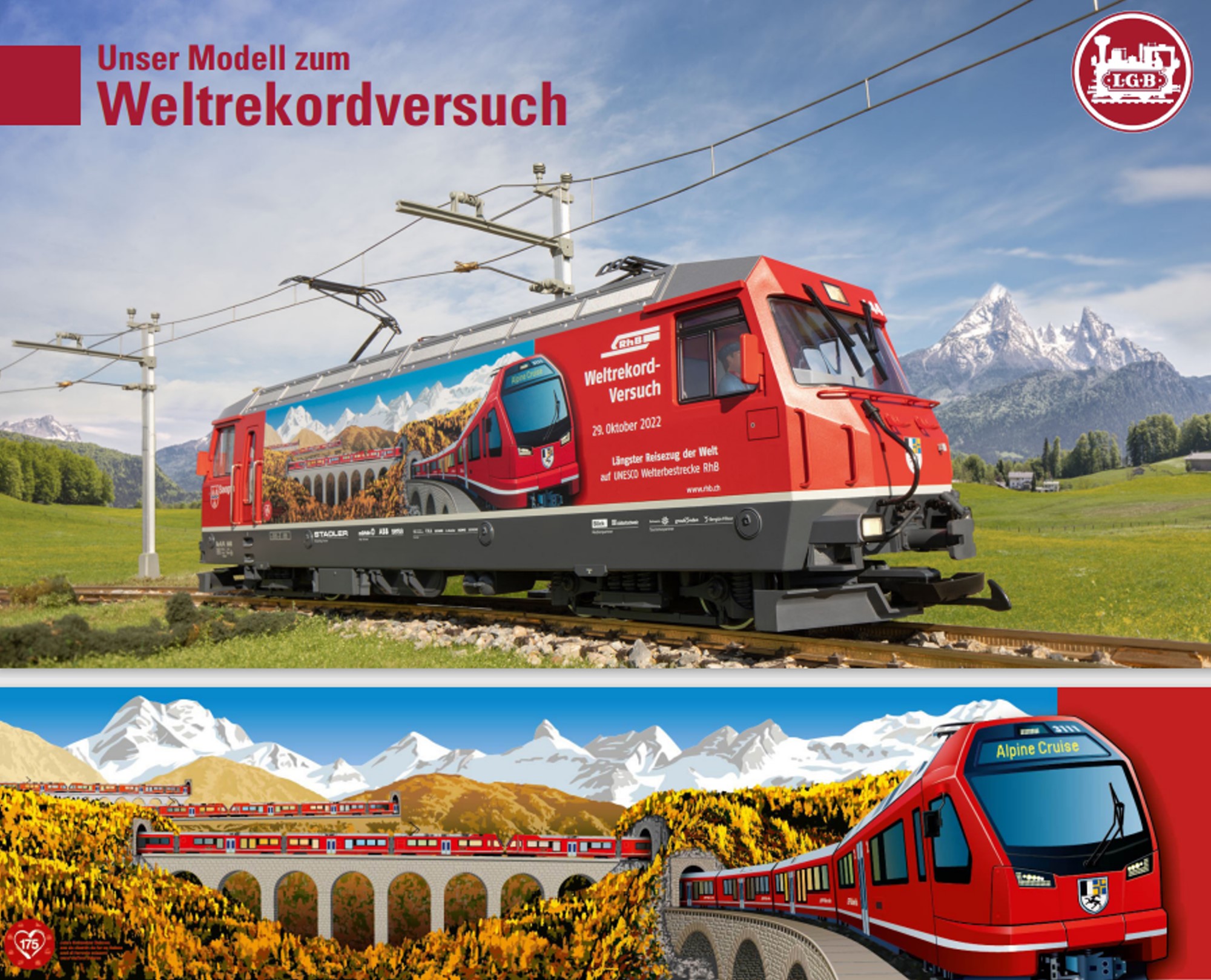 Flyer fr die neue Ge 4/4 III fr den Weltrekordversuch am 29. Oktober 2022. 