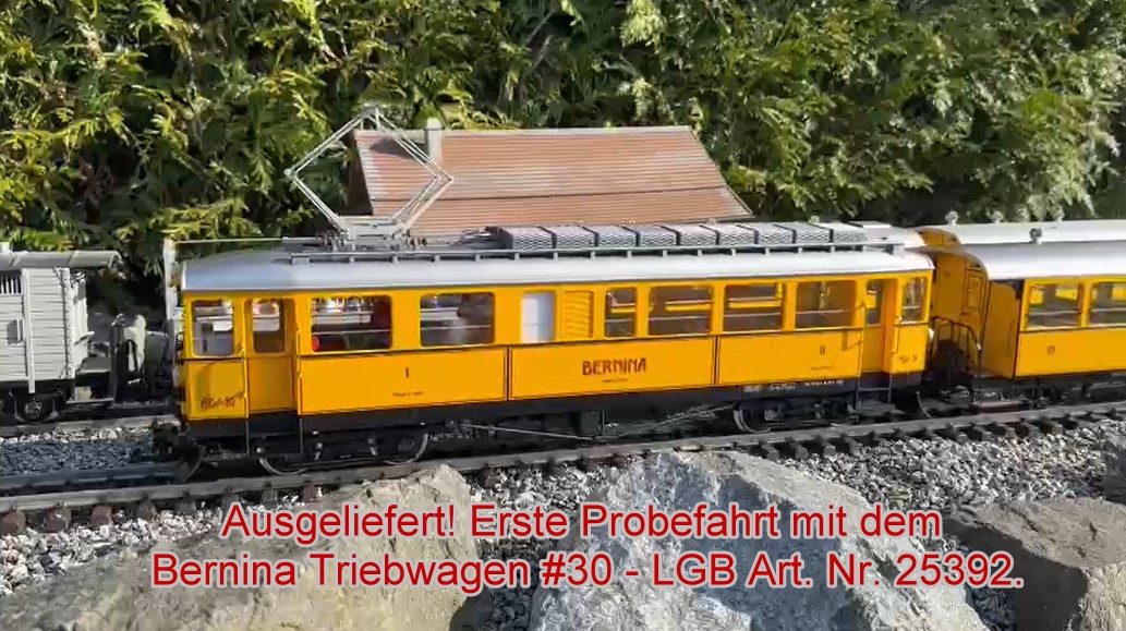 Der neue Bernina-Triebwagen mit dem neuen C. 114 von LGB Allen ein schnes Wochenende!