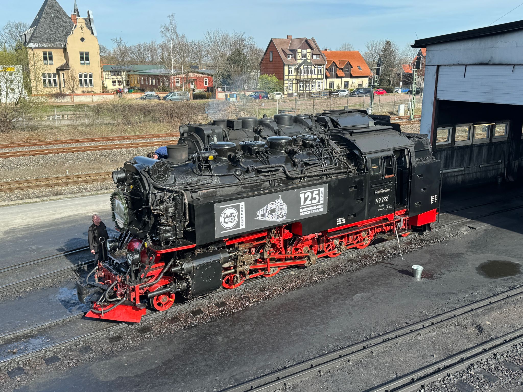 Bild in Wernigerode der Jubilumslok im Original 