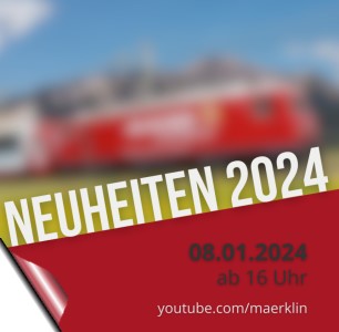 Am 8.1.2024, ab 16:00 Uhr werden die Neuheiten 2024 von LGB bekannt gegeben! 