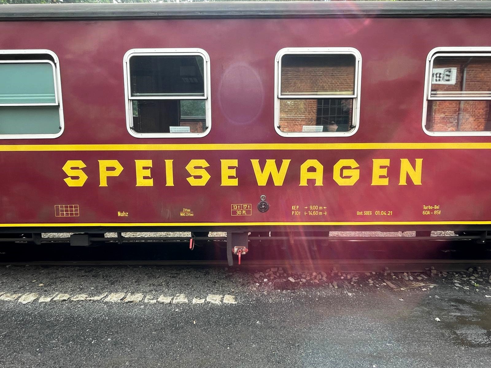 Beschriftung des Speisewagens - Nr. 970-437 KB - der SOEG.