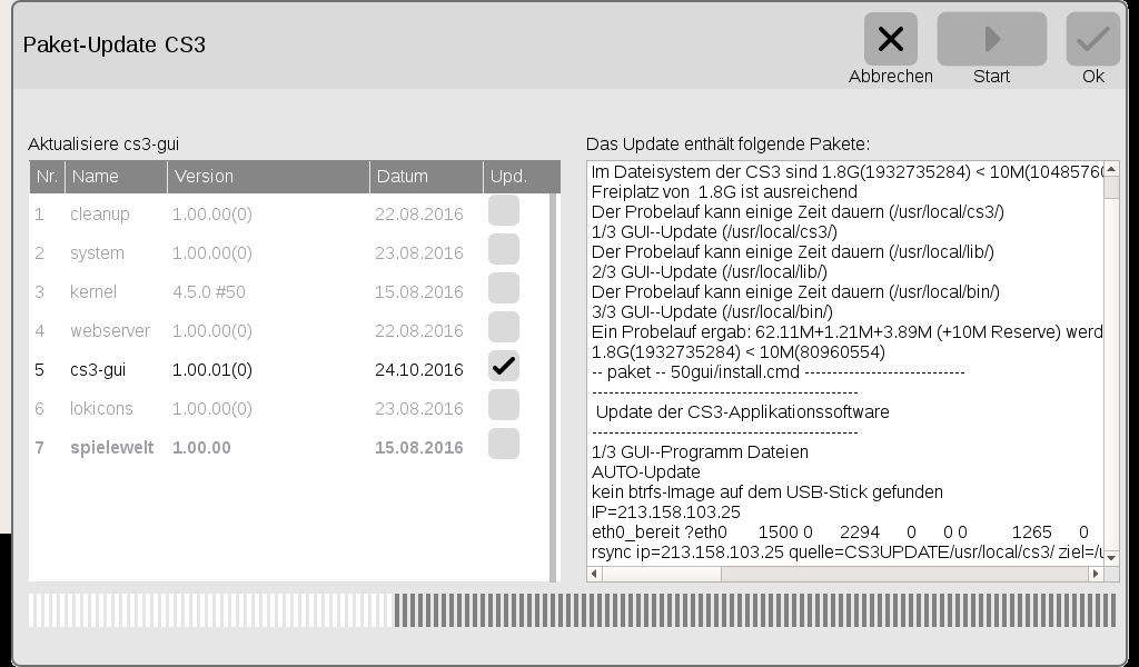 CS 3 - Updatefortschritt