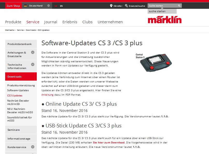 Hier geht es zum Download des ersten Updates der CS3