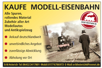 Neu in unserem Verzeichnis "Der Heinrich" - Modellbahn Zubehör - Gebrauchte - An- und Verkauf 