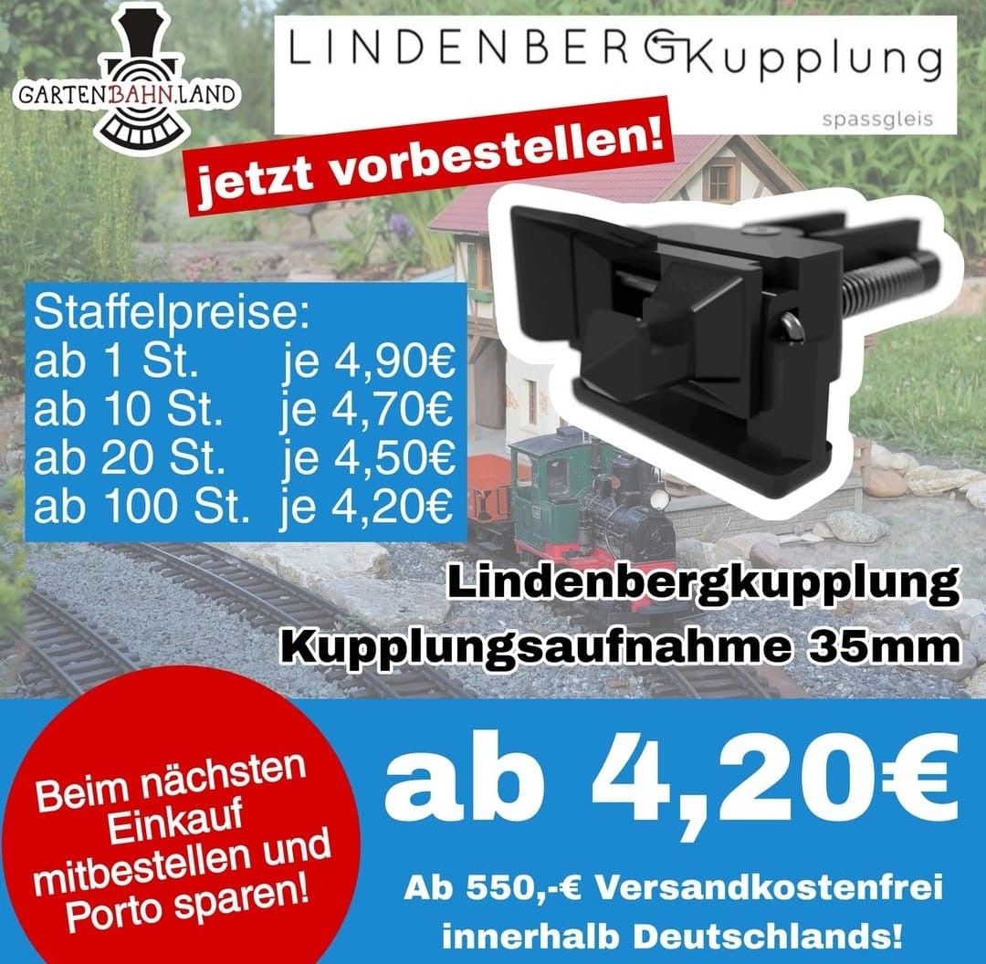 GARTENBAHNLAND - Angebot zur Lindenberg Kupplung
