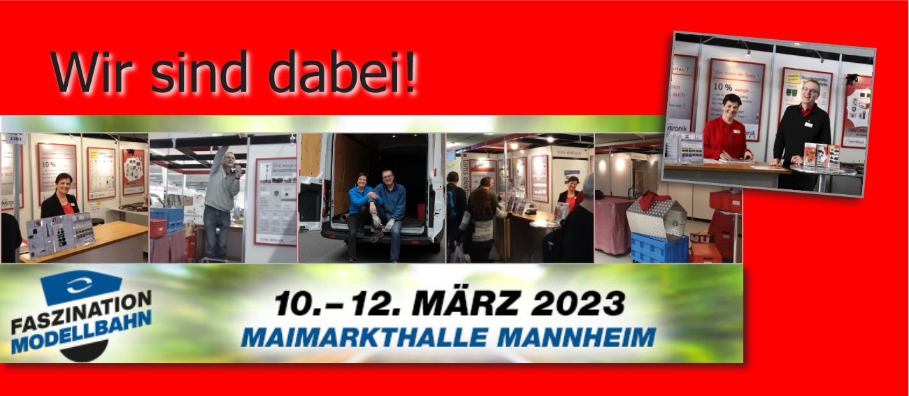 Mit dieser Collage zeigt TAMS Elektronik, dass Sie auf der Messe in Mannheim sind.