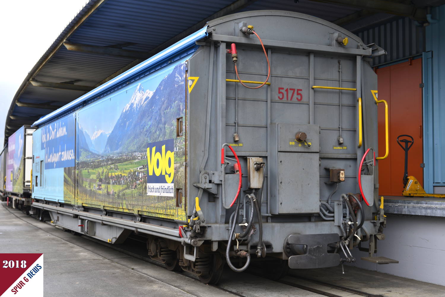 Schiebewandwagen Landquart - Rckansicht mit Wagen-Nummer 5175. 