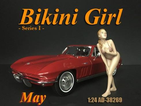 American Diorama - Art. Nr. 38269 - Bikini Girl - Mai - Mdchen, stehend und leicht vorgebeugt. Eine Hand auf dem Knie und eine Hand vor der Brust. Bikini in bronzefarbig. Die gezeigten Autos sind im Lieferumfang nicht enthalten!