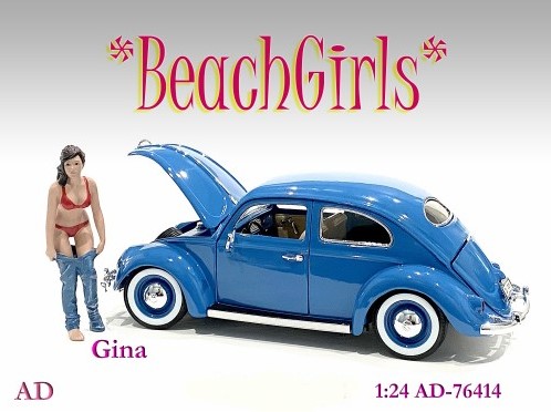 American Diorama, Art. Nr. 76414, Gina, Strand Mädchen Gina, roter Bikini, Jeans ausgezogen, Neuheit 2022
