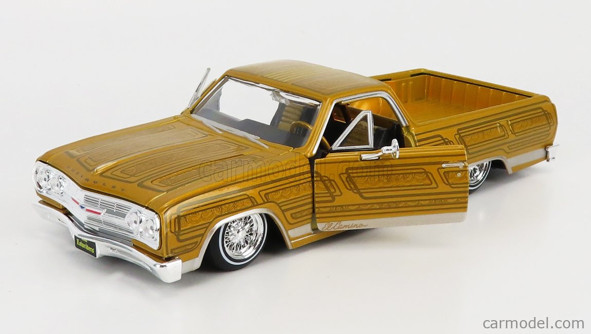 MAISTO - CHEVROLET - EL CAMINO PICK-UP CUSTOM 1965, Goldmetallic mit Zeichnung, Tuning Fahrzeug