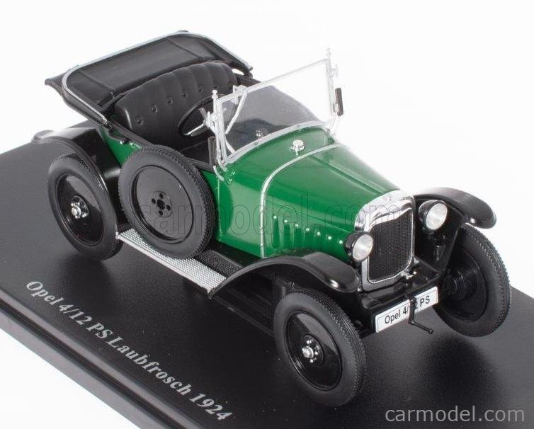 1/24 EDICOLA, OPEL - 4/12 PS LAUBFROSCH CABRIOLET OPEN 1924, CAR166830.,. AB24P019 - HACHETTE-OPEL-COLLECTION