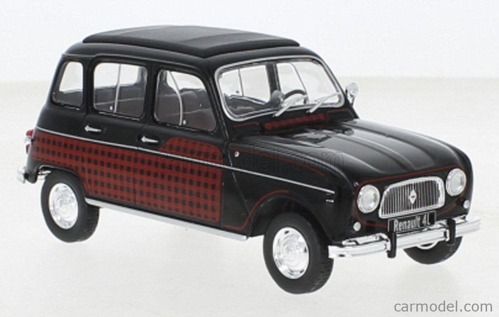 WHITEBOX - RENAULT - R4L PARISIENNE 1964, schwarz, rote Zierstreifen