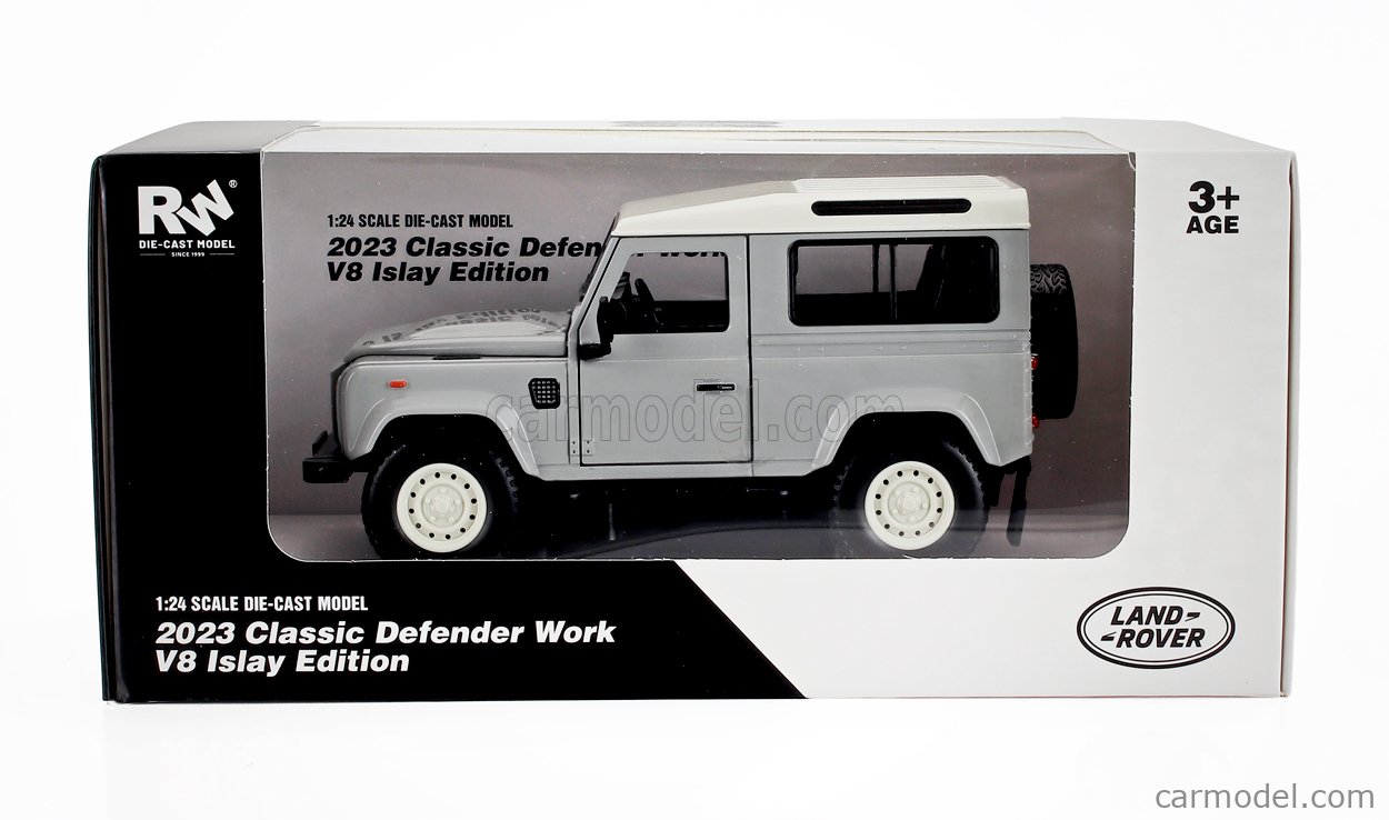 RE-EL Toys - Land Rover  DEFENDER 90 CLASSIC WORK V8 ISLAY EDITION 2023 Grau/Weiss 