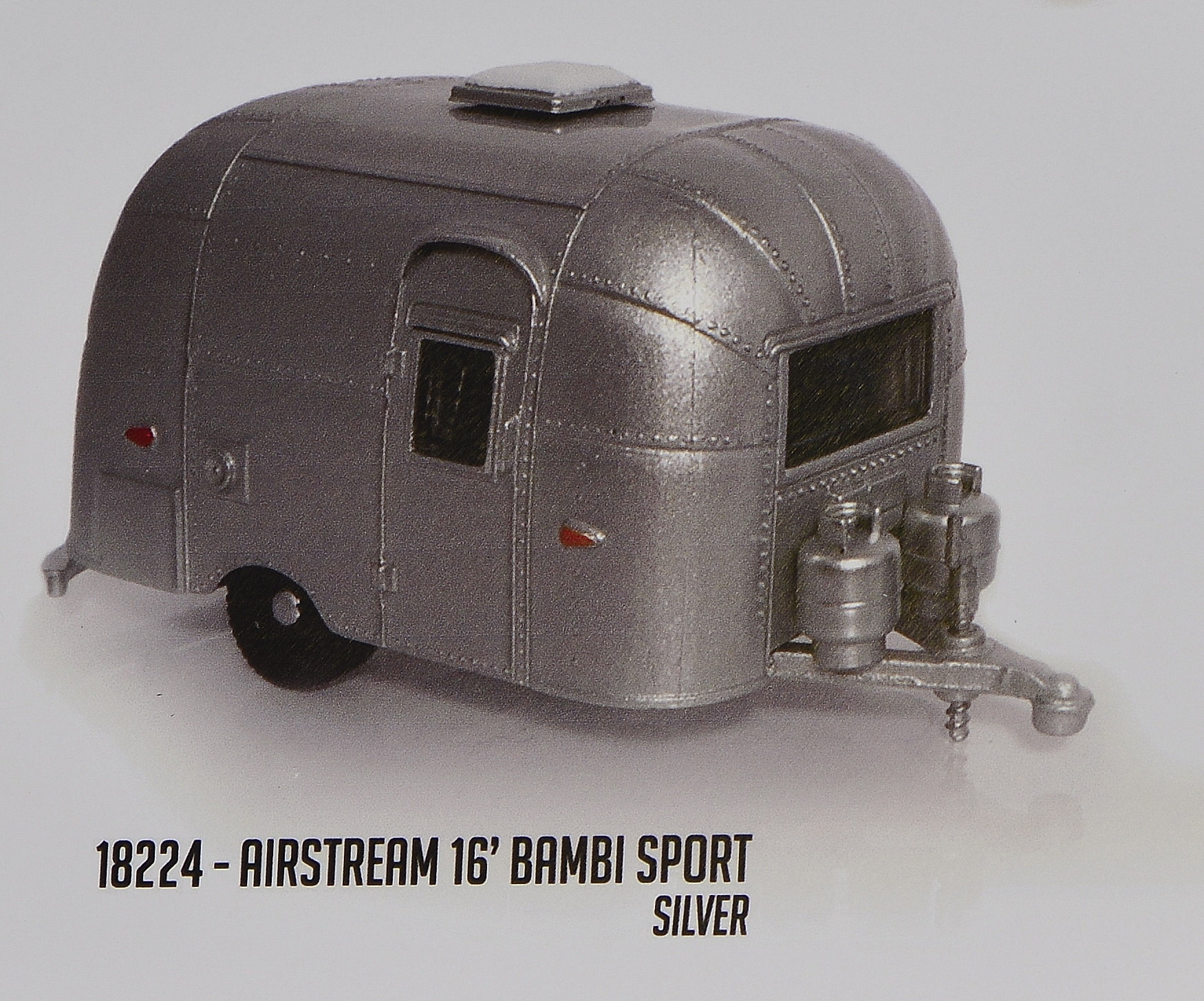 Wohnwagen von Greenlight - Bambi Airstream Sport - Chrom- - Fertigmodell in Metall-Kunststoff von Greenlight