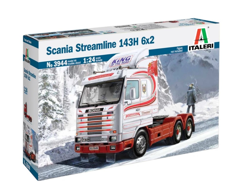 Der Bausatz mit der Artikelnummer 3944 kommt von ITALERI. Der im Mastab 1:24 angebotene LKW wird unbemalt und zum Zusammnebau geliefert. 