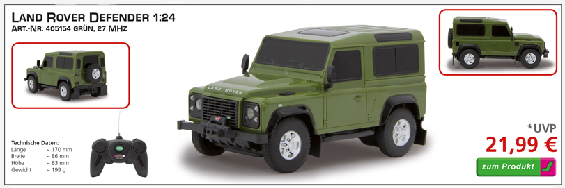 Land Rover Defender 1:24, 27 MHz - Neuheit von Jamara 2018