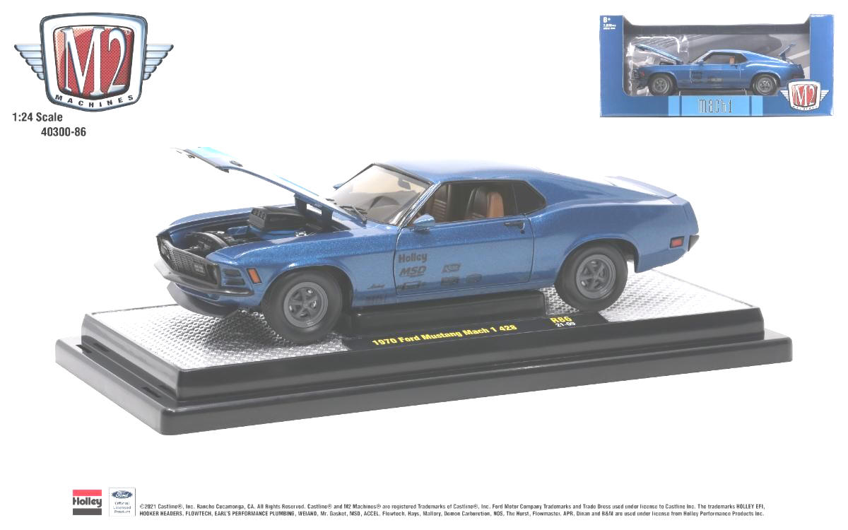 1970er Ford Mustang Mach 1 - 428 in blauer Metallicfarbe - M2 Art. Nr. 400300-86