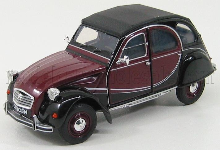 Wiederauflage Citroen - 2 CV Charlston - rot schwarz  mit schwarzem Verdeck