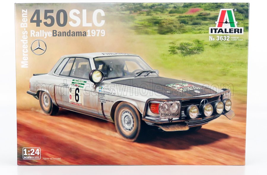 Mecedes Benz - 450 SLC 5.0 N6  , Der Gewinner der Rally Bandama 1979 war der Mercedes Benz - 450 SLC 5 Liter N6 mit den Fahrern:  H.MIKKOLA - A.HERTZ. Ein Bausatz fr die "Corona" Zeit. Das Modell aus 1979 passt gut als Transportgut auf die Autoladeanhnger fr die Modellbahn. 