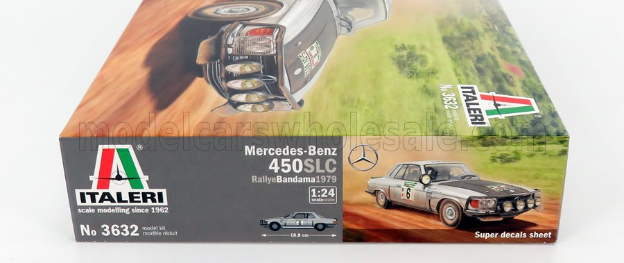 Der Gewinner der Rally Bandama 1979 war der Mercedes Benz - 450 SLC 5 Liter N6 mit den Fahrern:  H.MIKKOLA - A.HERTZ. Ein Bausatz fr die "Corona" Zeit. Das Modell aus 1979 passt gut als Transportgut auf die Autoladeanhnger fr die Modellbahn. 