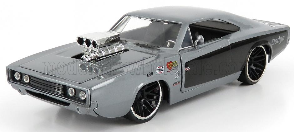 Dodge - Charger R/T Coupe aus dem Jahre 1970 in Metallic Grau - schwarz und Chrom. Eben ein Tuning Fahrzeug 