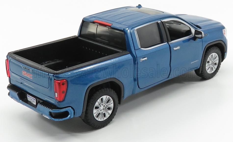 GMC, Sierra 1500 Denali, Doppelkabine, Baujahr 2019, blau, Modellauto 1:27, Motor Max